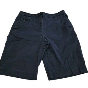 Talbots Size 10P Stretch Dark Navy Shorts Button/Zipper/Hook & Eye Closure